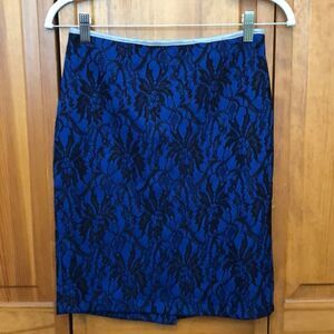 Blue /Black Lace Sm Forever 21 Shirt with zip back